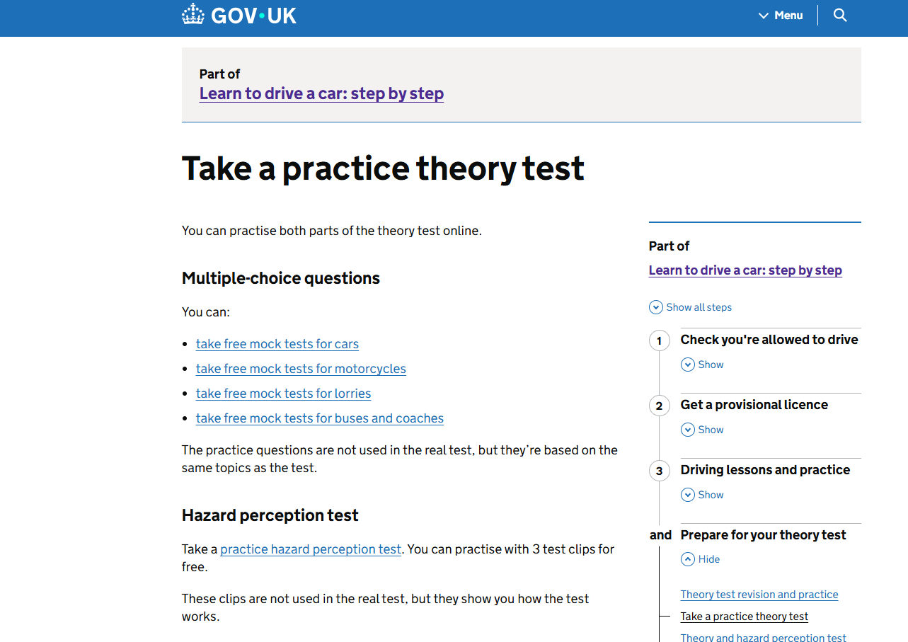 Take a practice theory test
